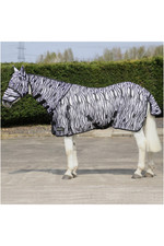2022 Hy Equestrian StormX Original Zebra Print Fly Rug hesozpfr - Black / White